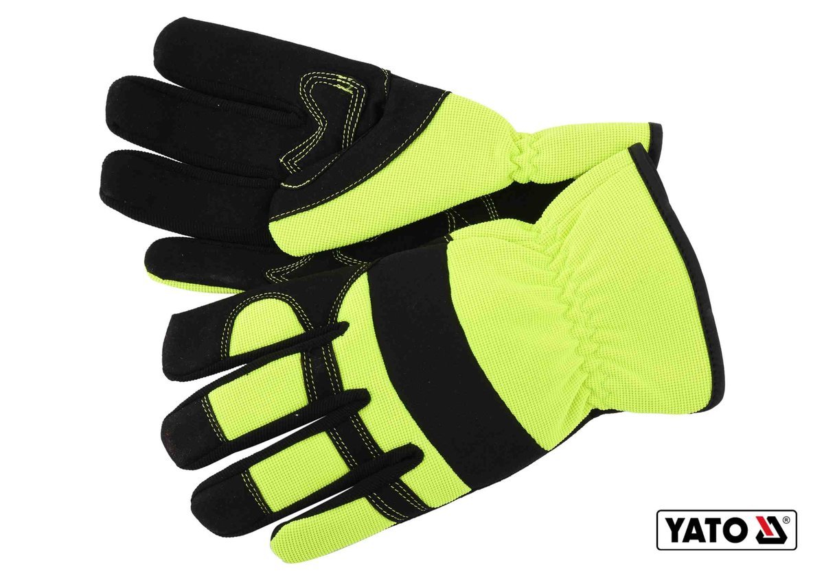 YATO Рукавиці робочі на резинці YATO : штучна шкіра + синтетична тканина,розмір9DW | YT-74667