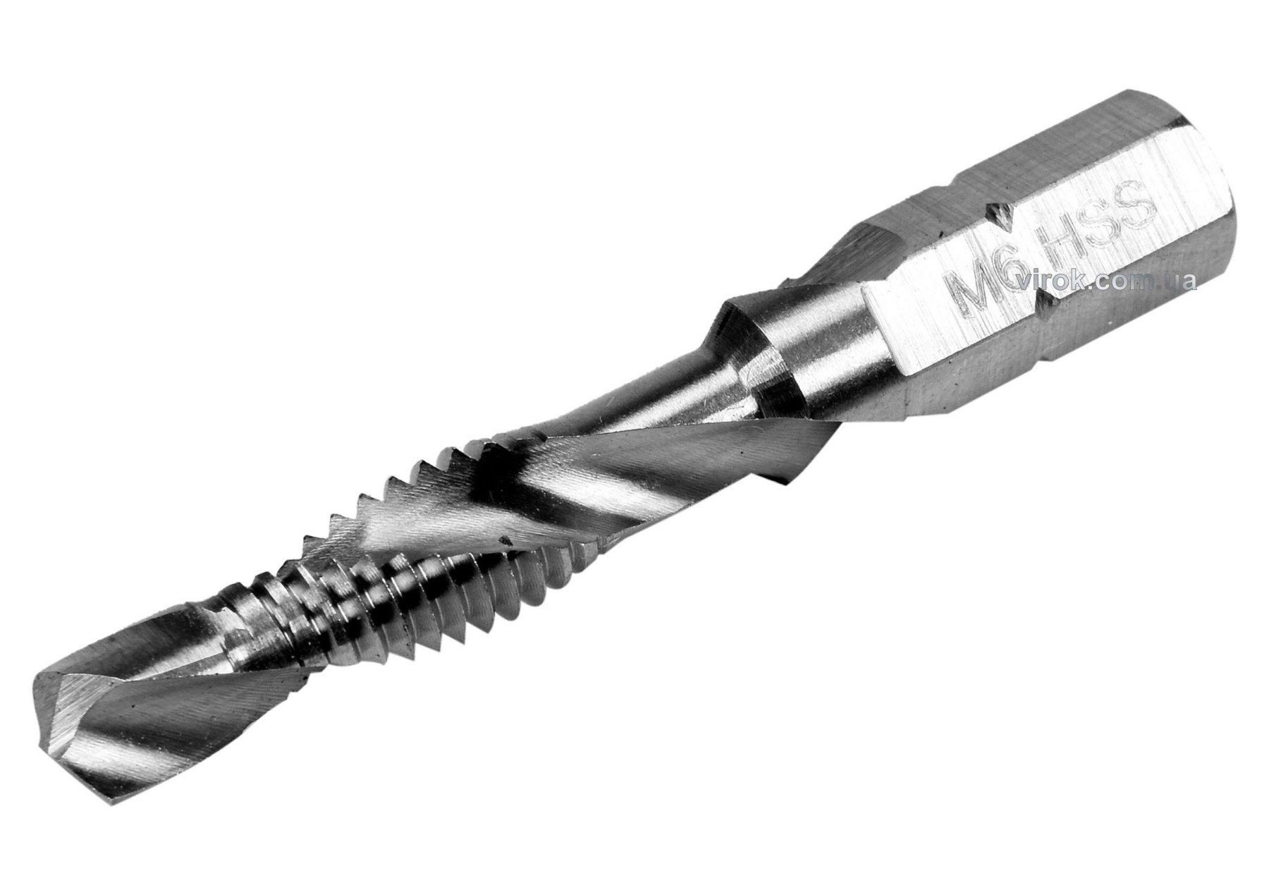 YATO Свердло-мітчик YATO М6 х 1 мм, HSS М2, HEX-1/4", l= 44/8 мм  | YT-44843