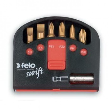 FELO Набор бит Swіft TIN 25 мм PZ/PH + магнитный держатель 7шт. // 02060376