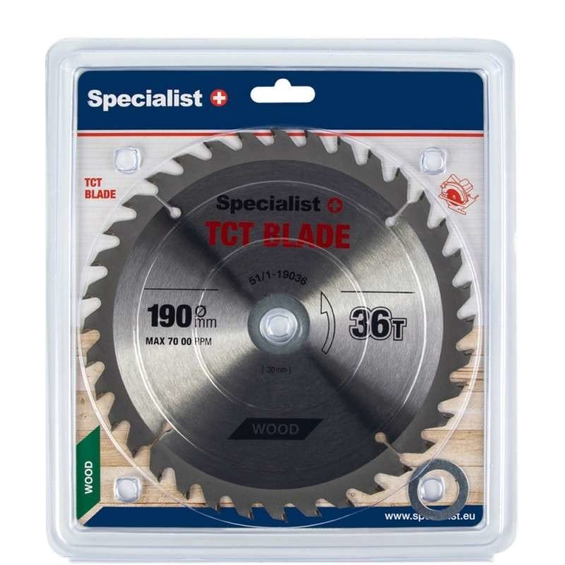 Specialist+ 51/1-19036 Диск відрізний по дереву 190x36Tx30/20/16