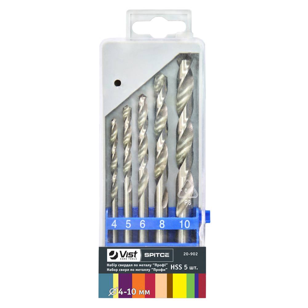 Набір свердел по металу Профі 5шт (4-10мм) Spitce | 20-902
