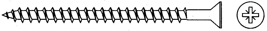 Универсальный шуруп 6,0х180/72 потайная головка Белый цинк