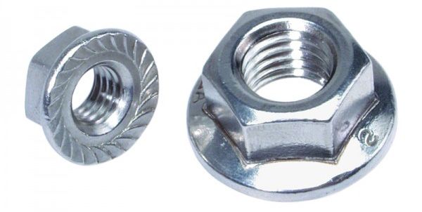 Гайка с фланцем зубчатая М 8 DIN 6923