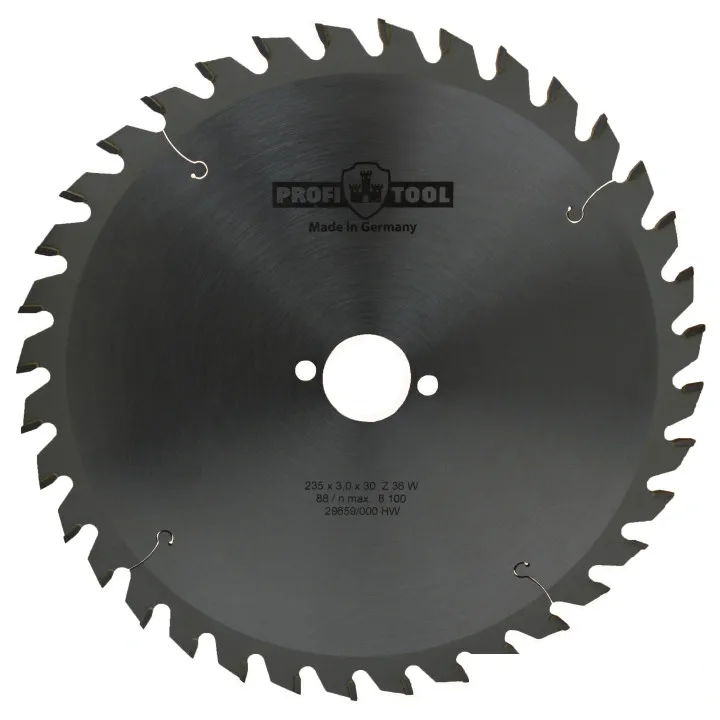 Диск пильный по дереву 235х3.0х2.2х30 мм, Z=36, форма зуба W (ATB), продольный рез PROFITOOL