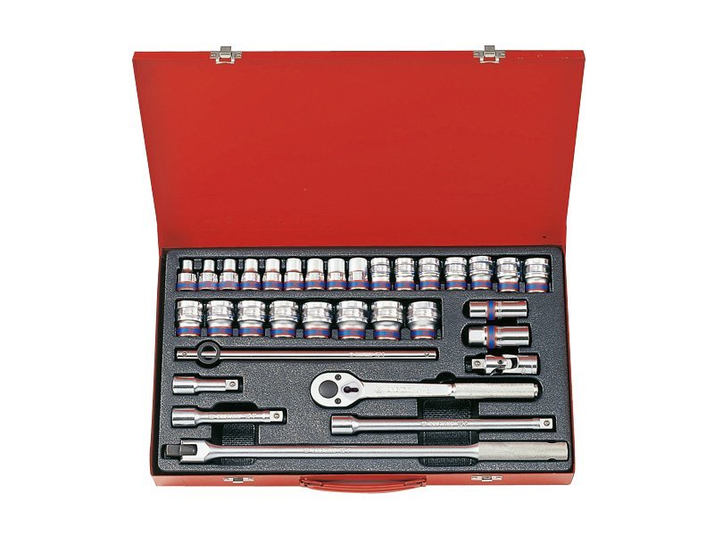 KING TONY Набор головок 1/2" 33 ед. 6-ти гранные, (8-32mm) | 4534MR