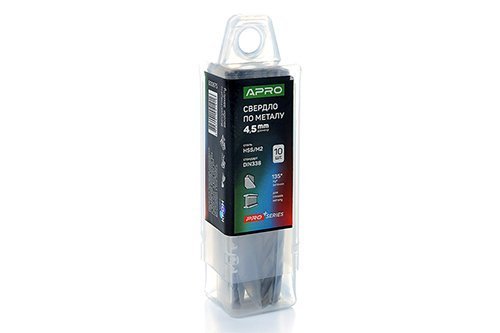 Сверло по металлу HSS/M2 (6542) Ø4,5мм (тубус, кратно 10шт) PRO APRO