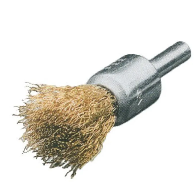 Щетка концевая D17х22 мм, хвостовик 6 мм, латун. проволока 0.3 мм, 20000 об / мин LESSMANN