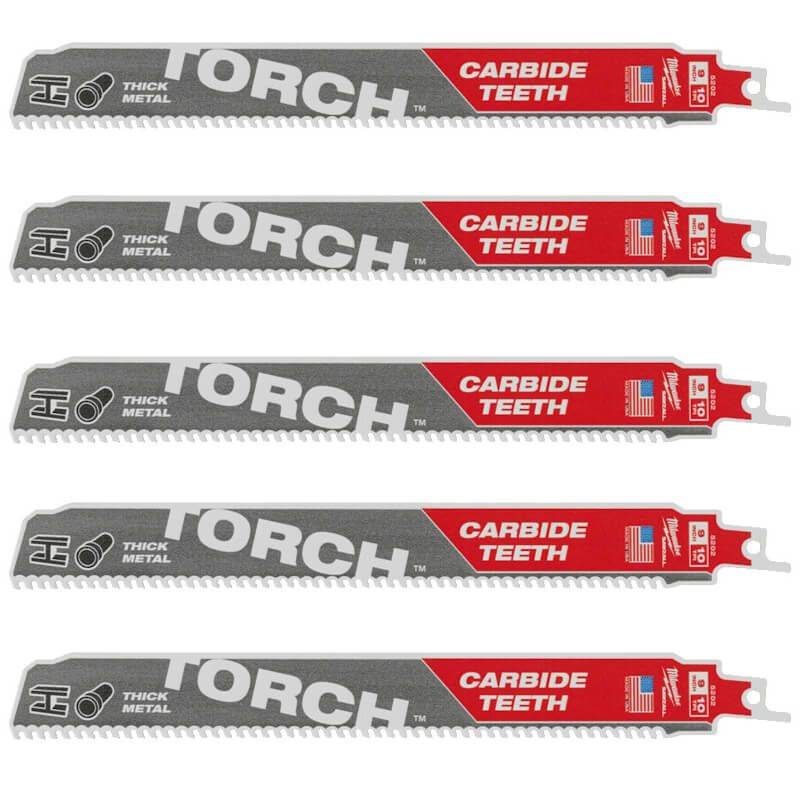 MILWAUKEE Полотно для шабельних пил TORCH CARBIDE, 230х2,5мм, (5шт), (метал)