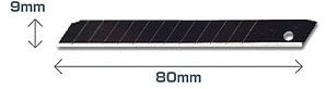 Лезвие OLFA ABB-10B сегментированные BLACK MAX, 9х80х0,38мм, 13 сегментов, 10шт