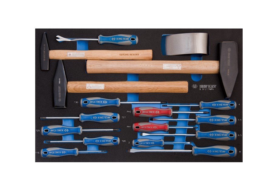 KING TONY Набор инструмента комбинированный 17 предмета (EVA ложемент) | 9-91217MRV