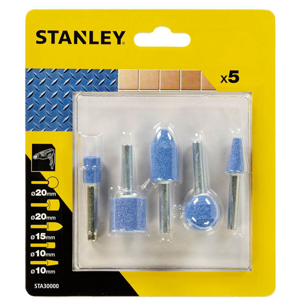 STANLEY STA30000 Набор шлифовальных камней (посадка 6 мм). Набор из 5 элементов