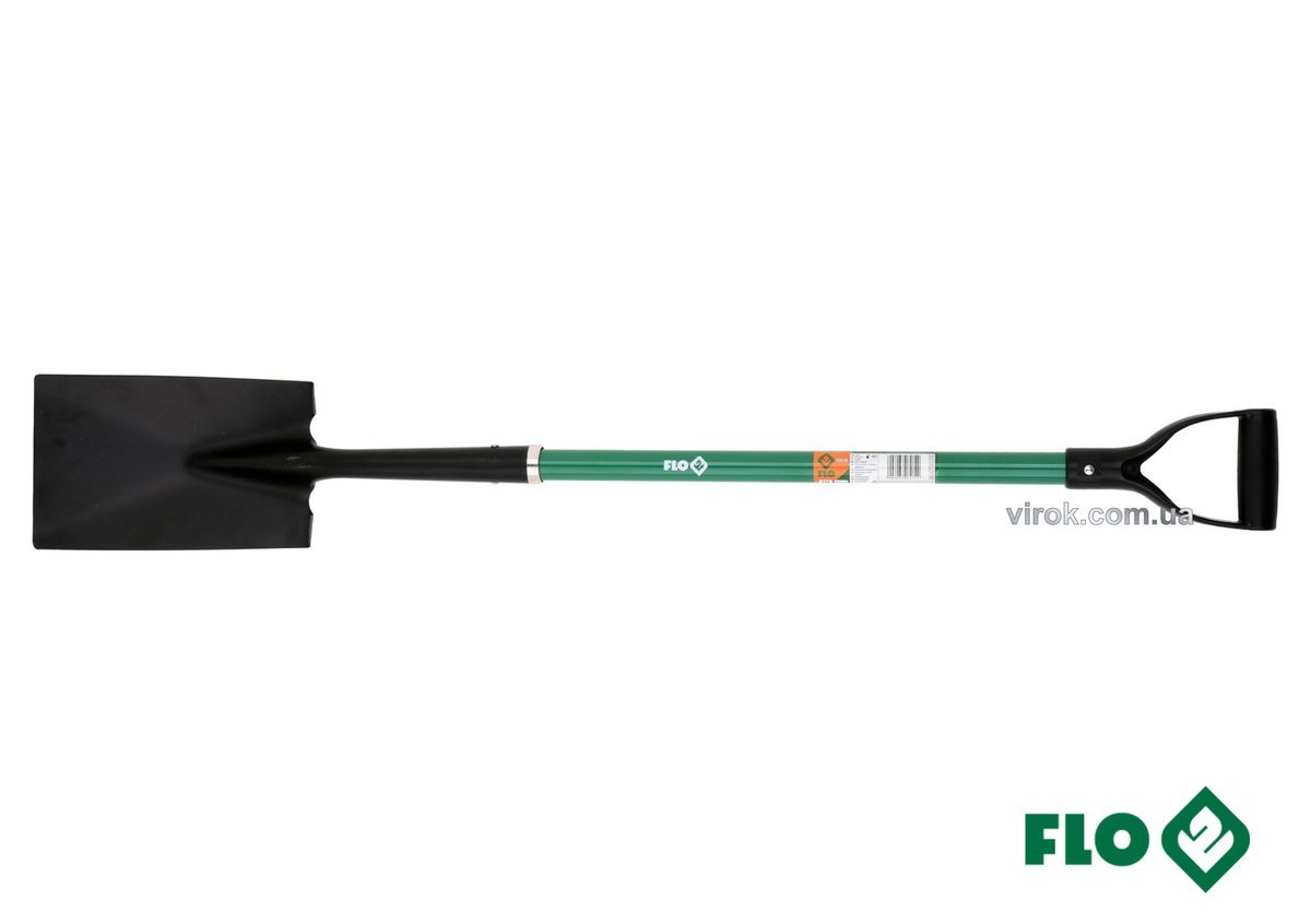 FLO Лопата штикова пряма : 17.5 x 27 x 120 см, сталева основа, скловолоконна ручка  | 35836