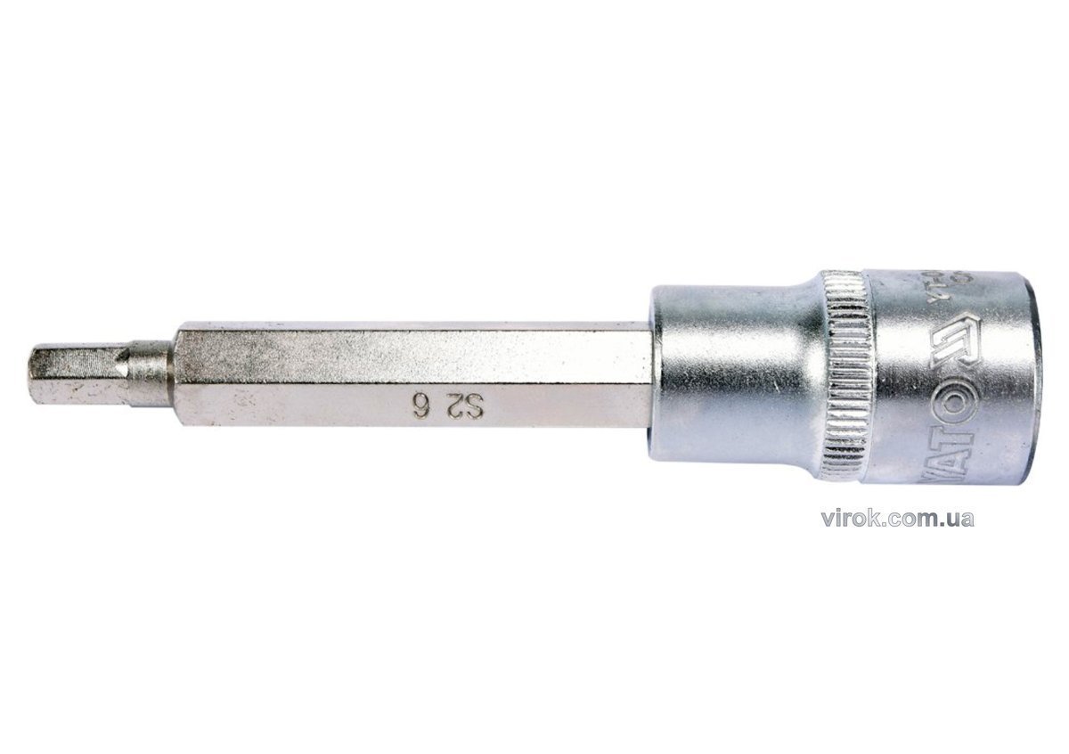 YATO Головка торцева з насадкою HEX YATO : квадрат 1/2". HEX M6, L= 100 мм. подовжена  | YT-04392