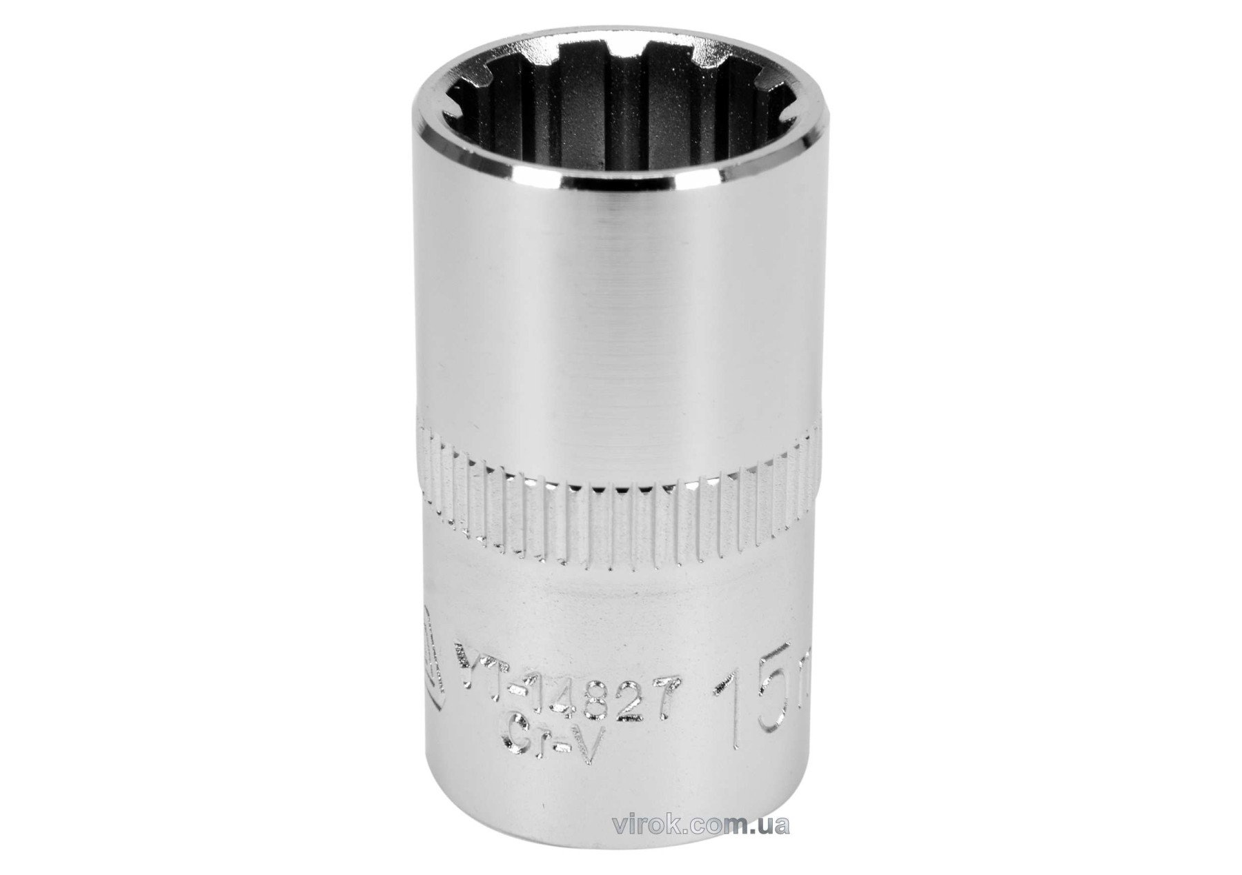 YATO Головка торцева YATO : квадрат 1/2", SPLINE M15 мм, L= 38 мм. CrV  | YT-14827