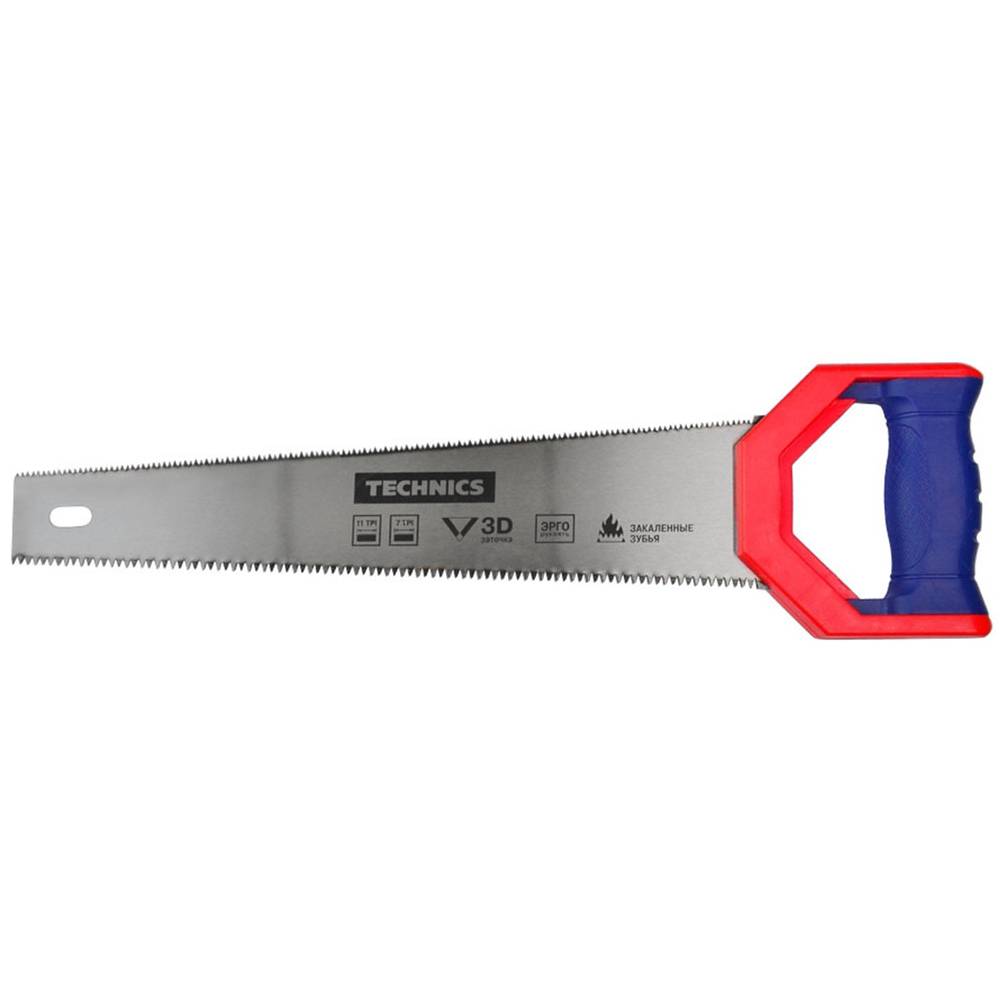 Пилка по дереву двостороння, загартовані зуби, 350мм Technics | 41-059