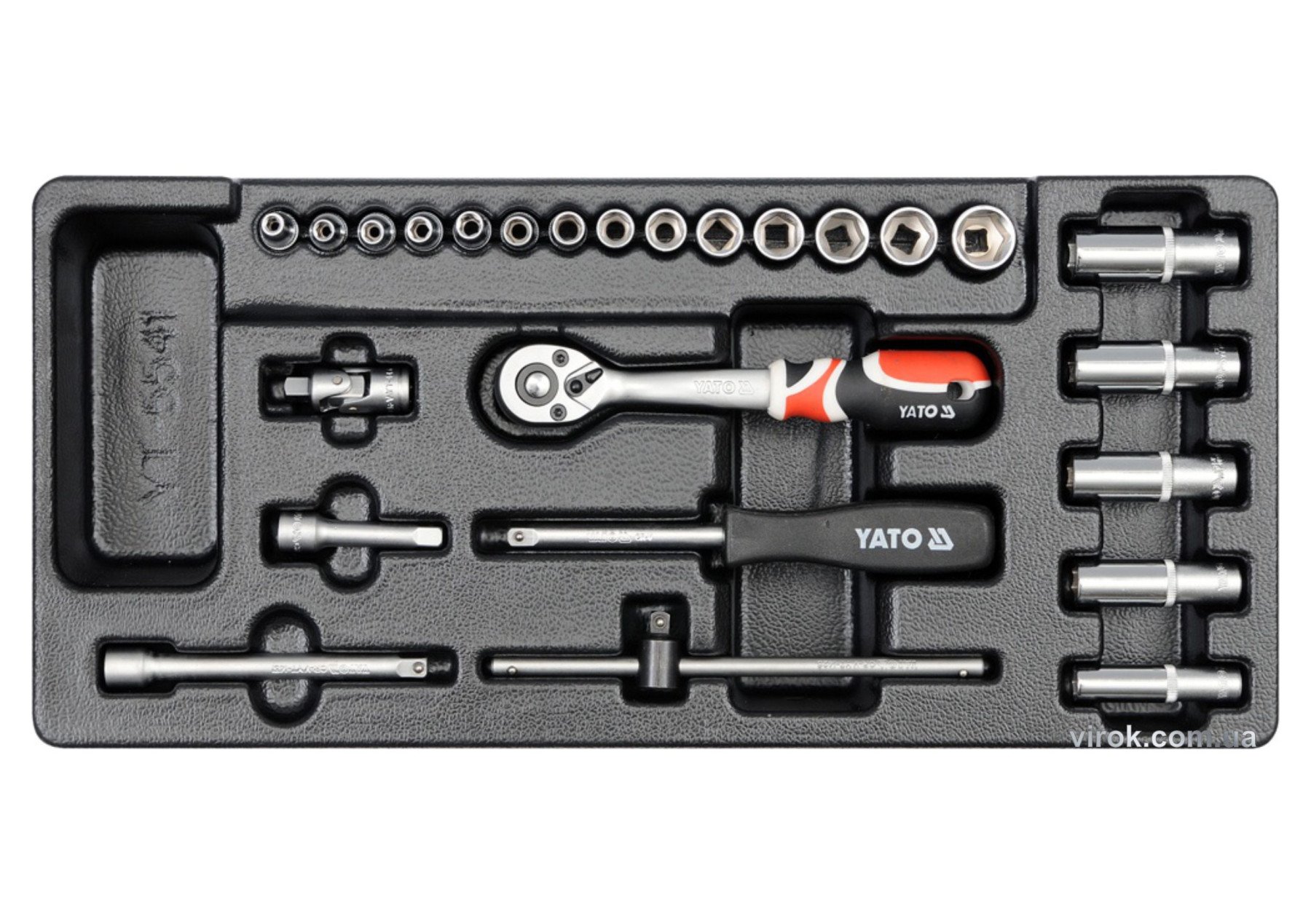 YATO Вклад до інструментальної шафи YATO, торцеві ключі з квадр. 1/4", 25 елем.  | YT-5541