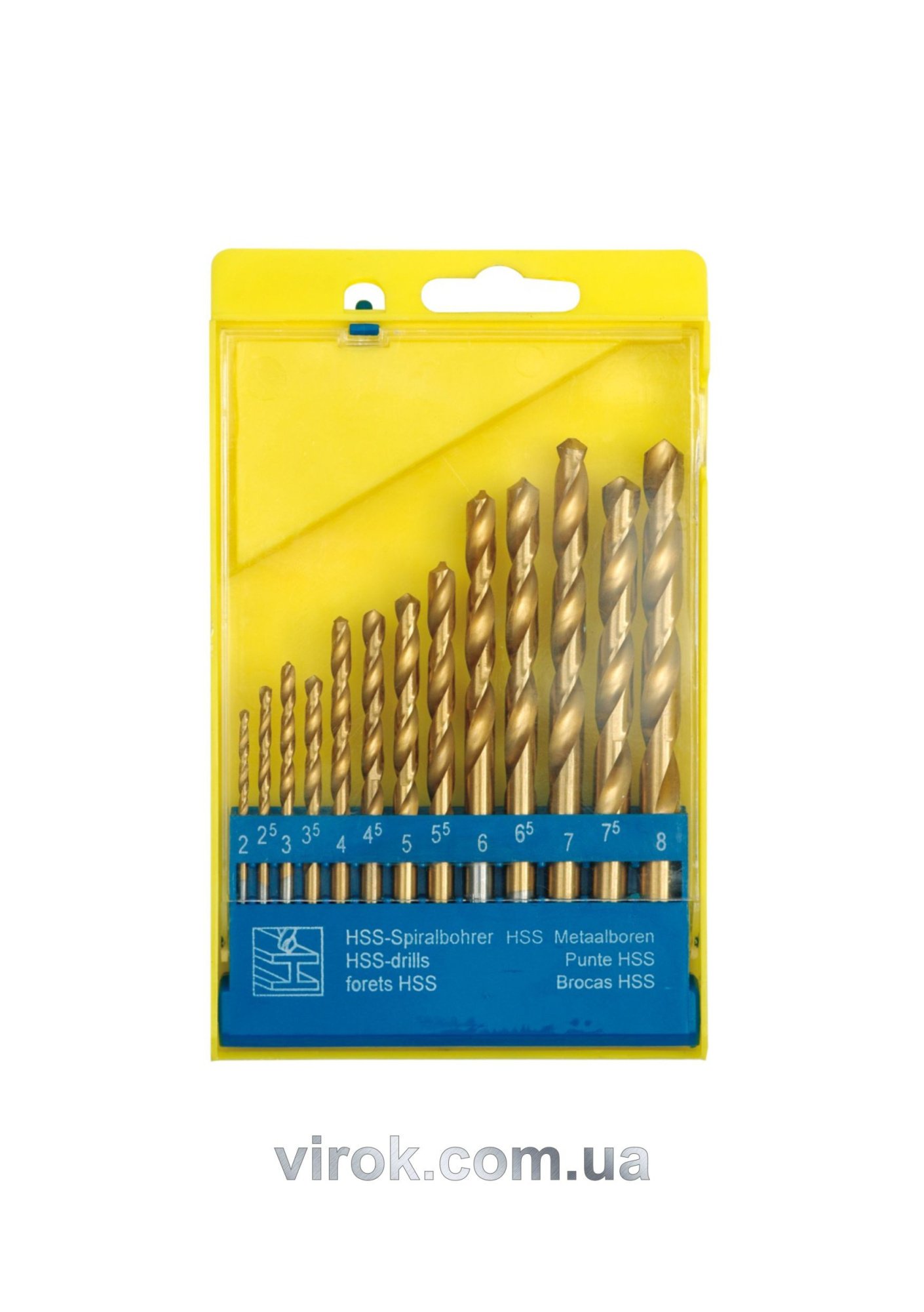 STHOR Набір свердл по металу HSS титан. Ø= 2,0 - 8,0 мм, 13 шт.  | 22310