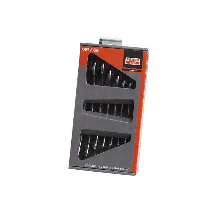 Набор ключей рожковых 6x7 - 20x22 мм, 8шт.высококачественная легированная сталь