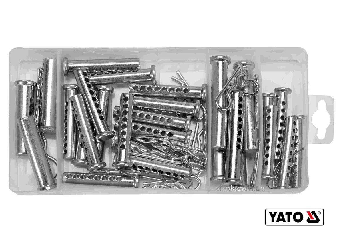 YATO Шплінти і штифти різних розмірів YATO : Ø=8-13 мм, l=30-64 мм, набір 56 шт  | YT-06874