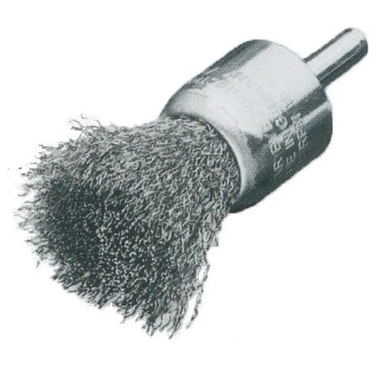Щетка концевая D50х18 мм, хвостовик 6 мм, Стальная гофрированная проволока 0.3 мм LESSMANN