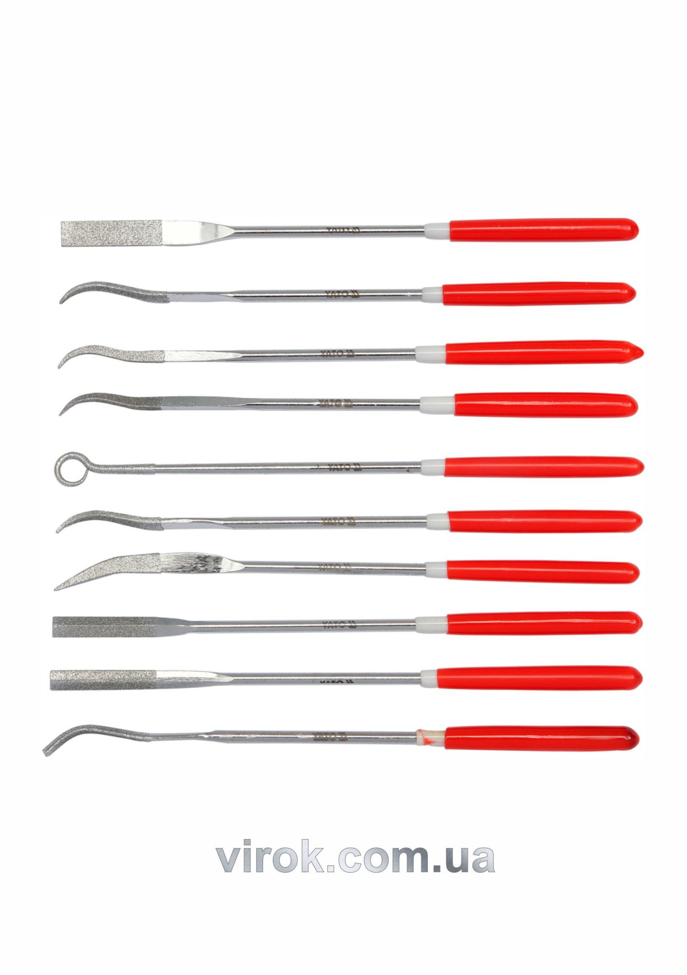 YATO Надфілі алмазні YATO фігурні, l= 140/25 мм, b= 3 мм, Набір. 10 шт.  | YT-6145