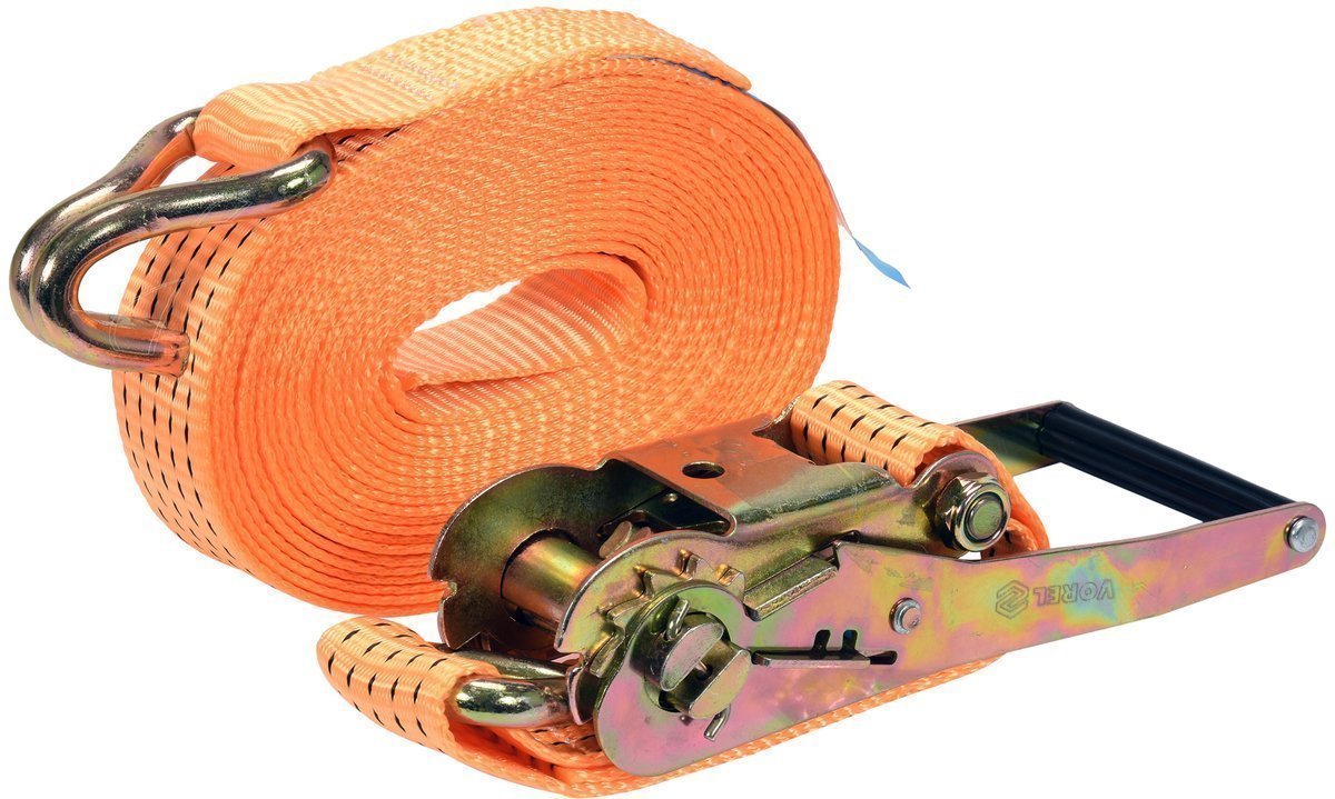 VOREL Пас для кріплення багажу з тріщаткою : сила натягу- 2500/5000 daN, 8 м х 50 мм, 2 шт.  | 82414