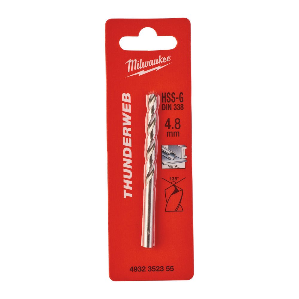 MILWAUKEE Свердло по металу THUNDERWEB HSS-GDIN338, Ø4,8x86мм | 4932352355