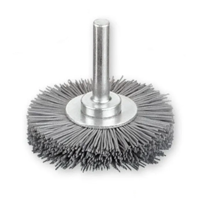 Щетка дисковая 80х12-14 мм, хвостовик 6 мм, Полимерабразивний ворс зерно 320 / 0.6 LESSMANN