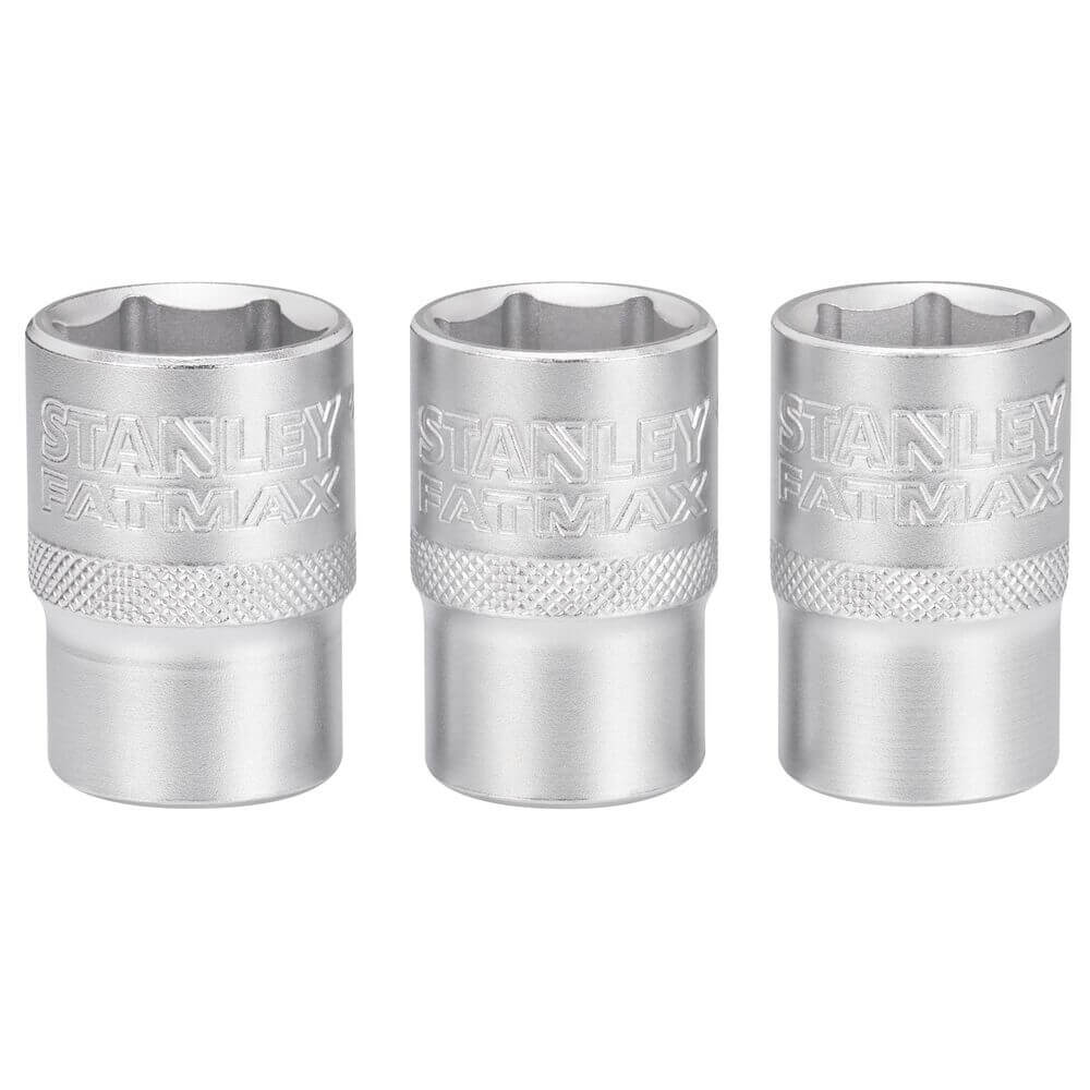 Набір торцевих головок 1/2" STANLEY "Maxi Drive", із шестигранним профілем, 3 шт: 17, 18, 19 мм.