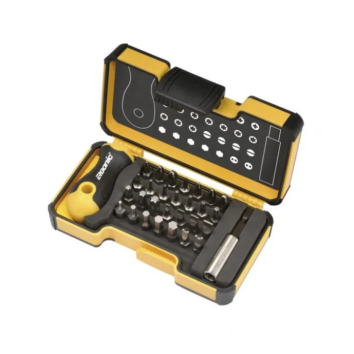 Набор бит FELO SL, PH, PZ, SW, Torx, Spanner + держатель + ручка ERGONIC STUBBY, 30 шт. (02073006)