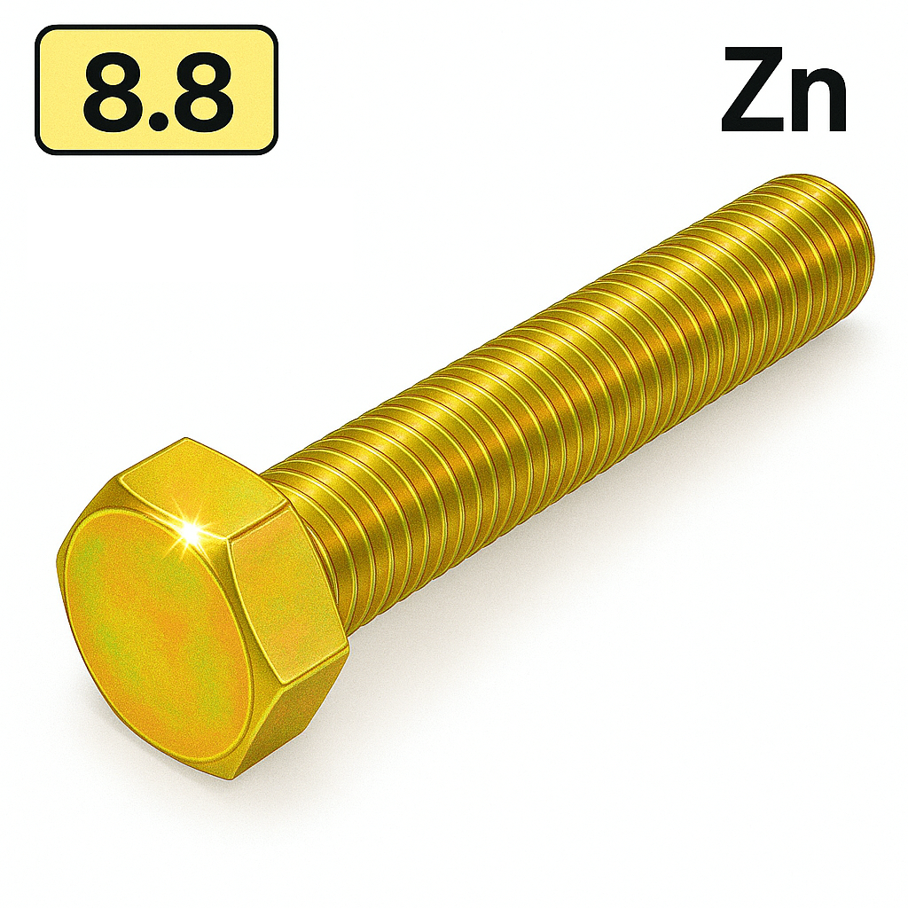 Болт DIN 933 M4x30 8,8 цинк жовтий