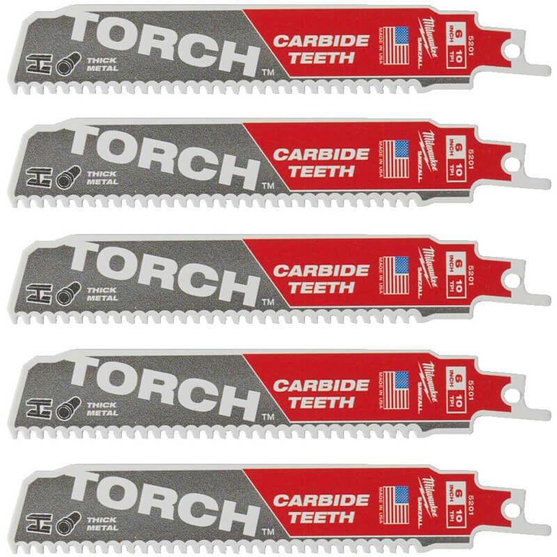 MILWAUKEE Полотно для шабельних пил TORCH CARBIDE, 150х2,5мм, (5шт), (метал)