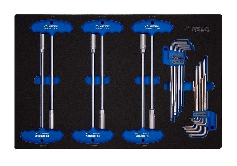 KING TONY Набор ключей 24 предмета HEX (EVA ложемент) | 9-22124MRV50