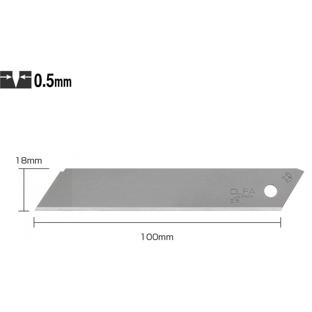 Лезвия без сегментов OLFA LB-SOL-10, 18мм, 10 шт (313510)