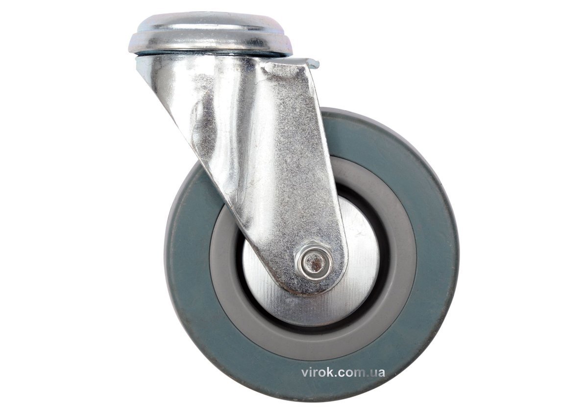 VOREL Колесо до візка Ø=75мм, b= 21мм з обертовою опорою і кріпил. отвор; h=101мм, навант.- 30кг | 8