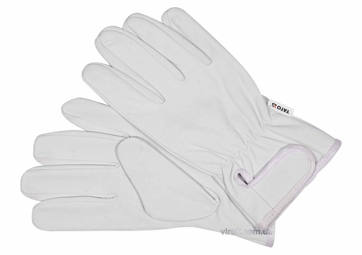 YATO Рукавиці робочі білі з застібкою-липучкою YATO : шкіра, розмір 10  | YT-74647