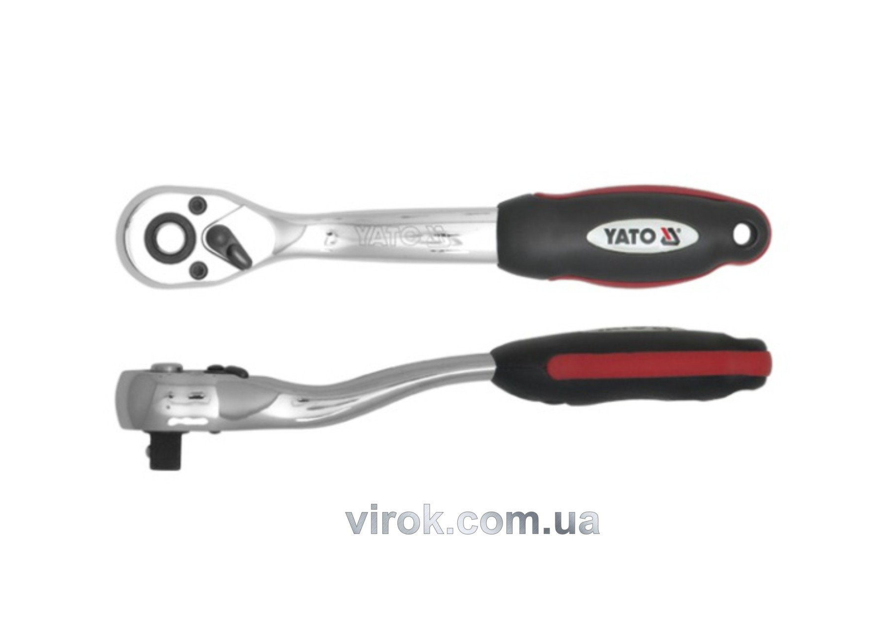 YATO Тріщатка YATO : квадрат 1/4", L= 145 мм, 72T, вигнута ручка  | YT-0316