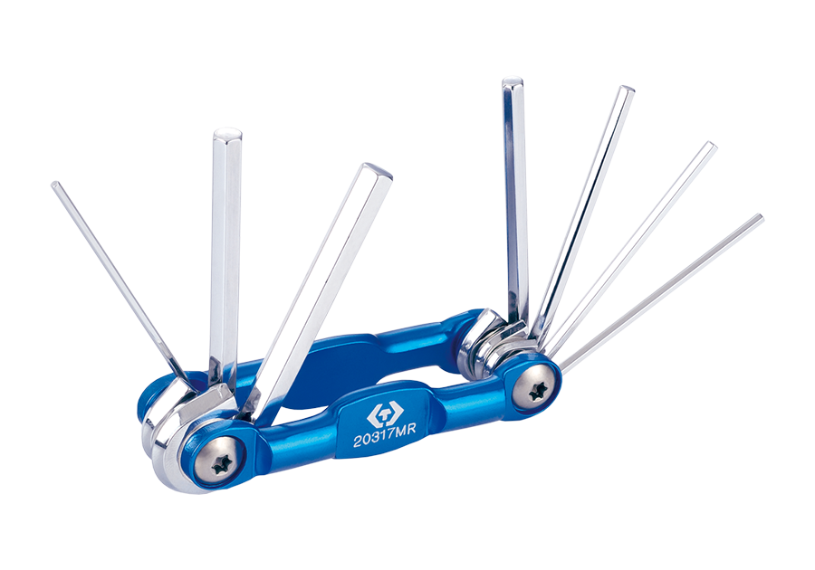 KING TONY Алюминиевый складной шестигранный ключ 1.5-6 мм, 7 предметов | 20317MR