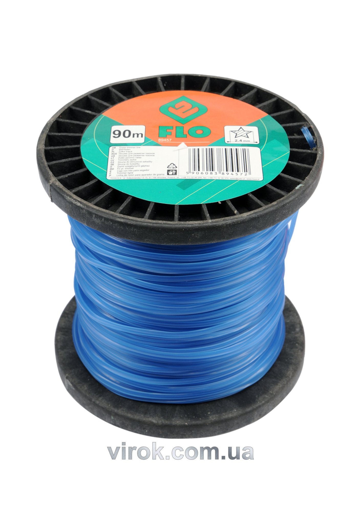 FLO Жилка для тримера зірка : Ø= 2.4 мм, l= 90 м (бобіна)  | 89457