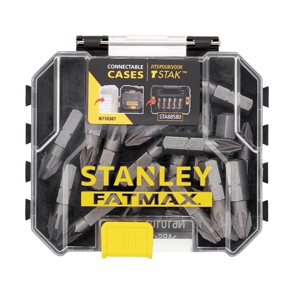 STANLEY Набор бит FatMax, Pozidriv, Pz2, L=25 мм, 20 шт, пластиковый кейс