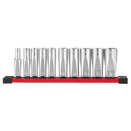 MILWAUKEE Набор дюймовых торцевых головок 3/8' удлиненных - 10 шт. | 4932492510