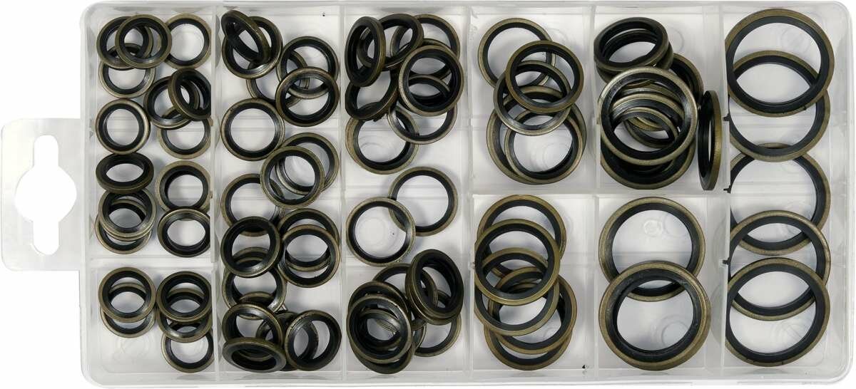 YATO Шайби сталево-гумові YATO: Ø= 10- 24 мм, 90 шт  | YT-068581