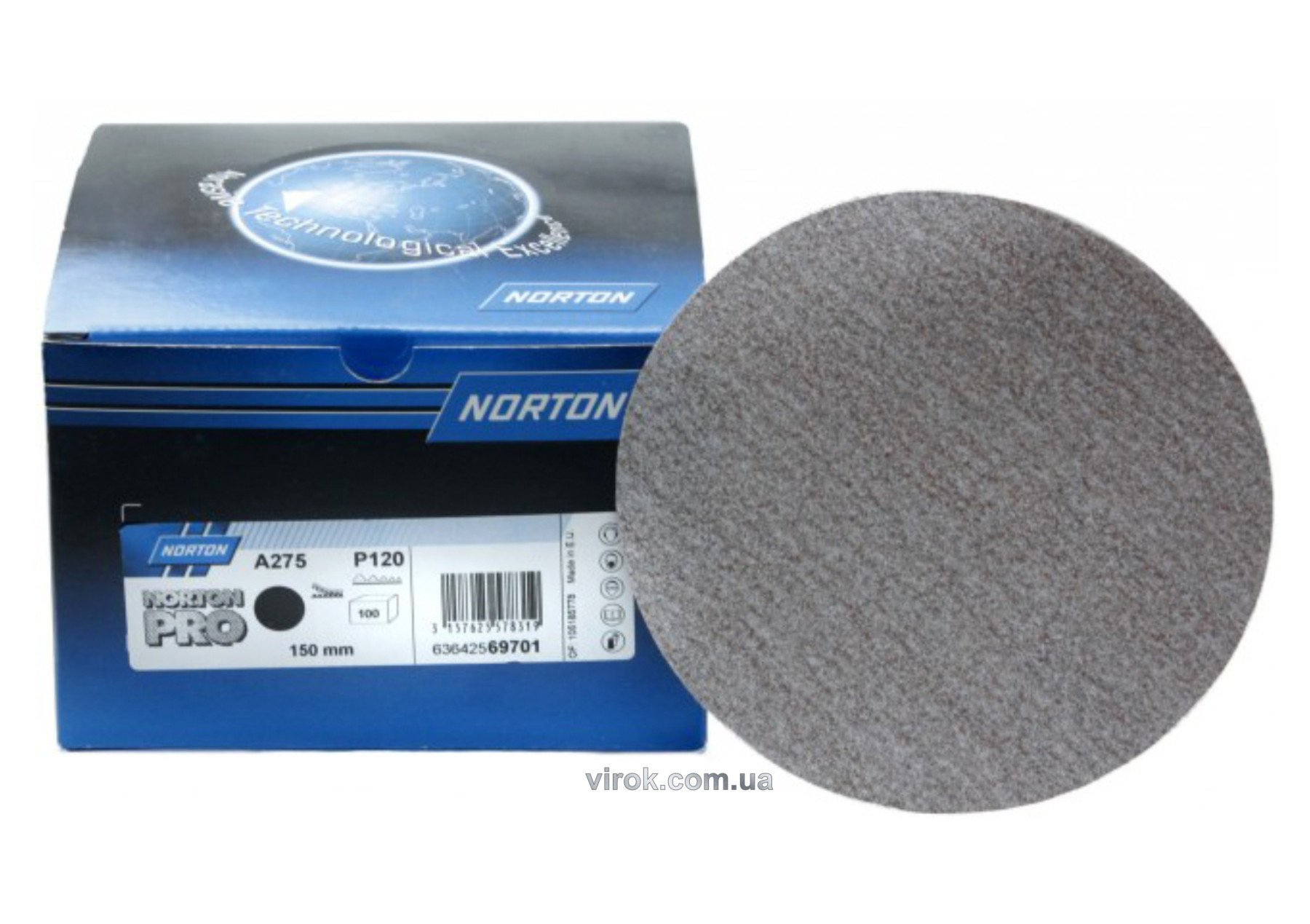 NORTON Круг шліфувальний з липучкою Pro-A275; Ø= 150 мм, Р 320 з наждачного паперу  | 70V632