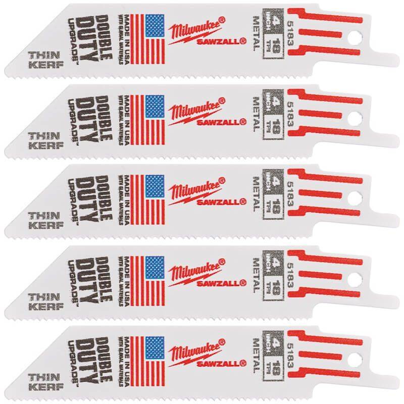 MILWAUKEE Полотно для шабельних пил THIN KERF, 100х1,4мм, (5шт), (метал)