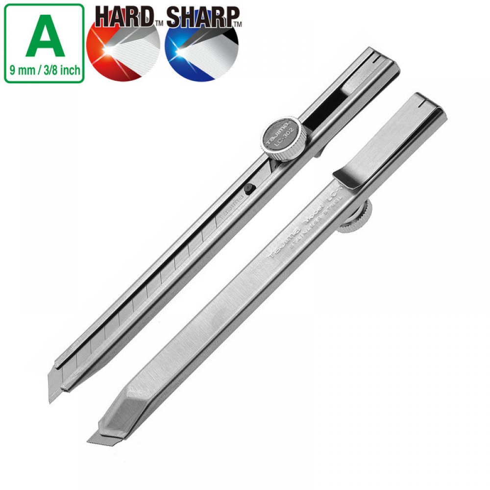 TAJIMA Нож сегментный 9мм, нержавеющая сталь LC302, винтовой фиксатор