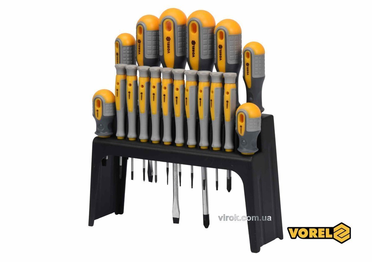 VOREL Набір викруток : SL, PH, TORX, Cr-V, 18 шт  | 60781