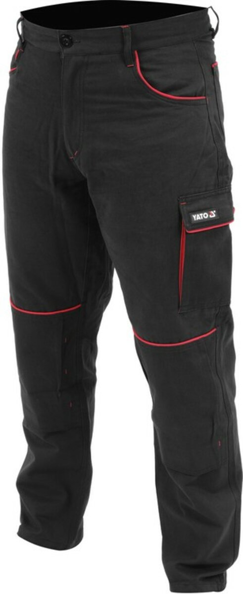 YATO Штани робочі COMFY YATO розмір XXL, чорно-червоні, 7 кишень, 100% бавовна  | YT-79245