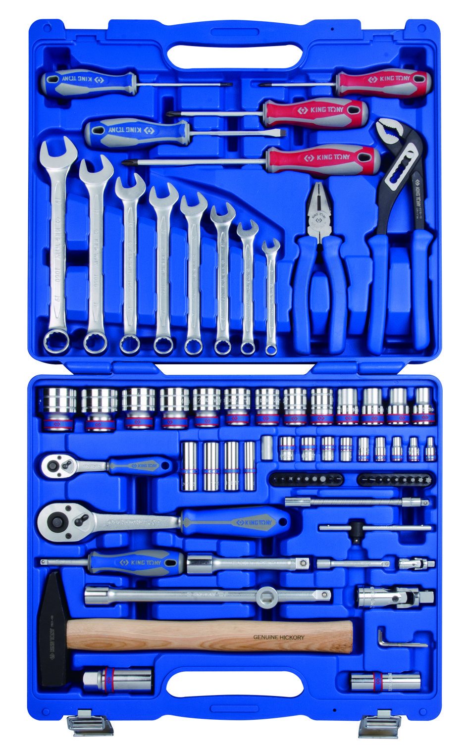 KING TONY Набор инструментов универсальный 77 ед. 1/4"+1/2" 6-ти гранные | 7577MR