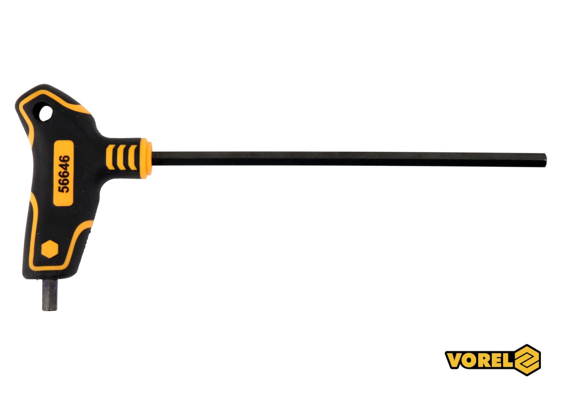VOREL Ключ шестигранний : тип "Т", HEX 7 x 200 x 111 мм, Cr-V 6150  | 56646