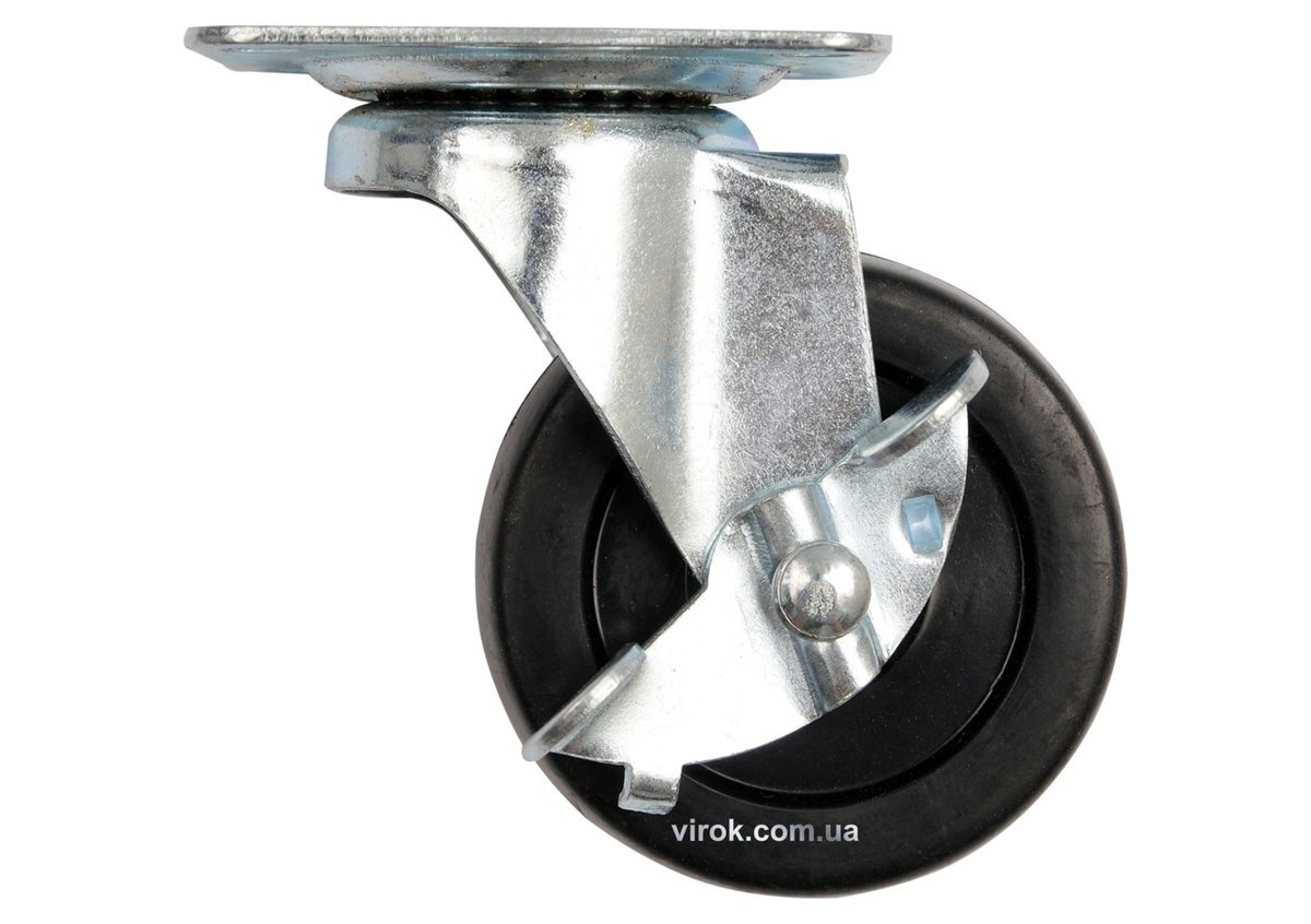 VOREL Колесо до візка поліпропіл. Ø=65мм, b=23мм з оберт. опорою і гальмом; h=84мм, навант.-30кг | 8